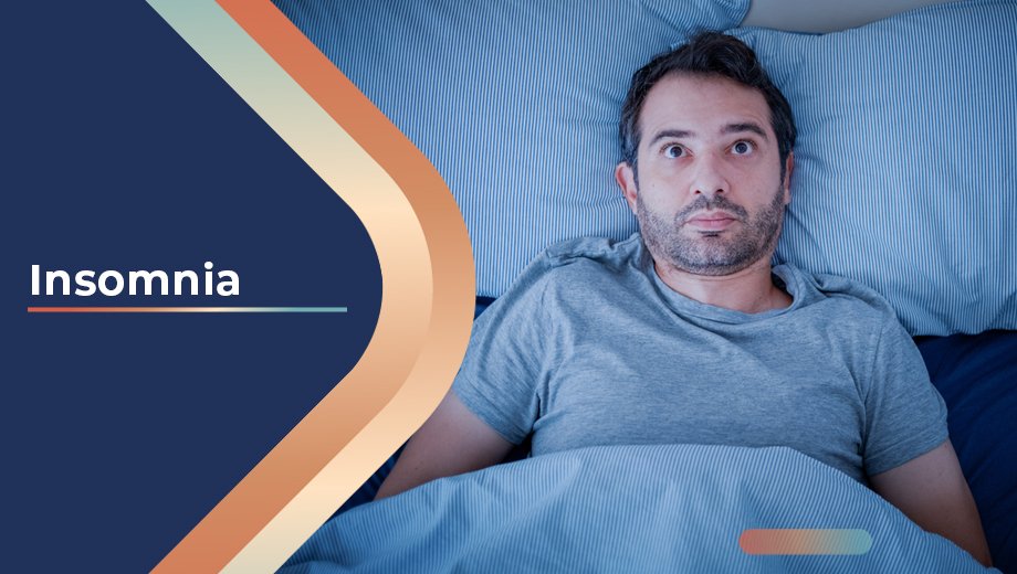 Insomnia 1 Man wide awake in bed, representing insomnia