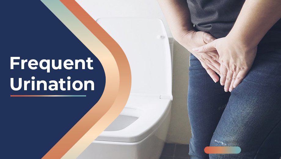 Frequent Urination 1 Person holding lower abdomen near a toilet, indicating frequent urination