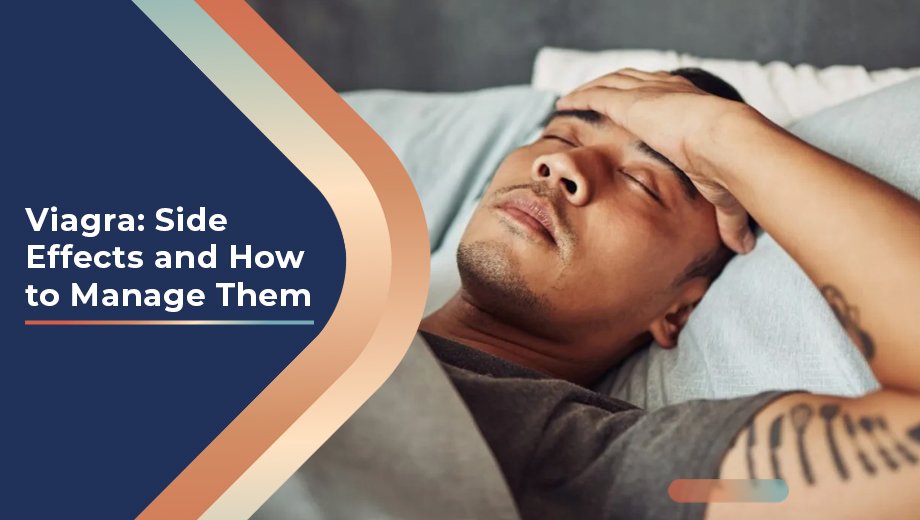 Viagra: Side Effects and How to Manage Them 1 Man lying in bed with hand on forehead, suggesting Viagra side effects