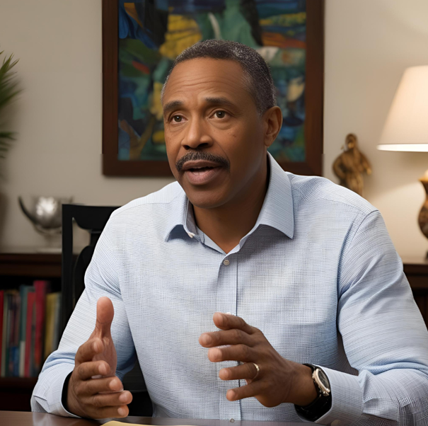 Man speaking with hand gestures